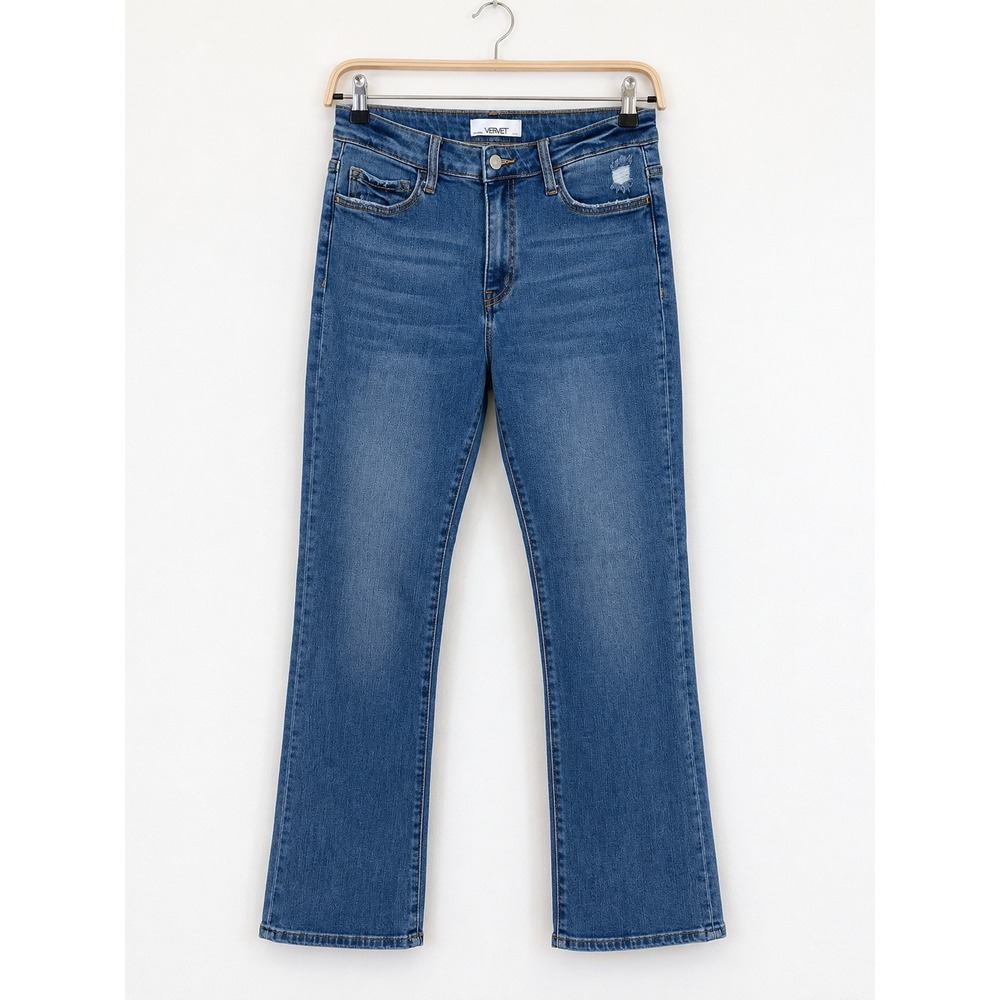 Vervet Jeans 30 Mid Rise Lightly Distressed Straight Leg Blue Denim Inseam 30"